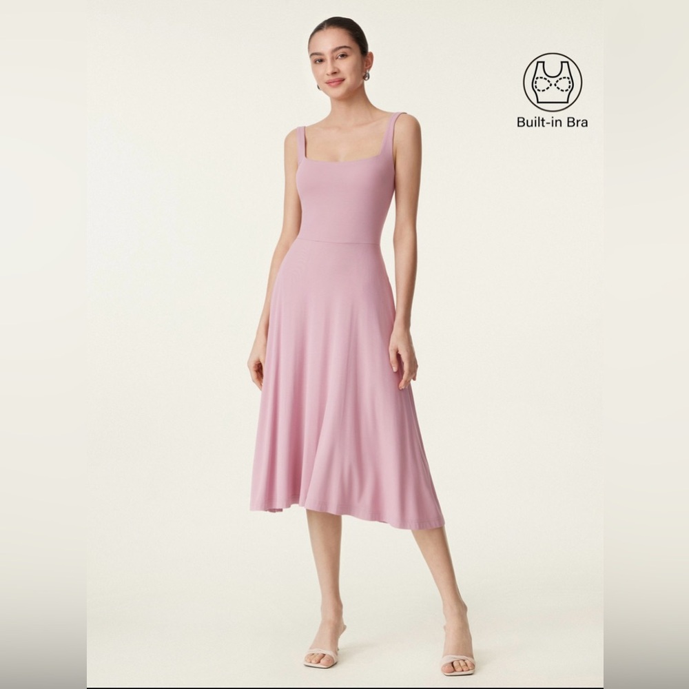 OGL Pink Sleeveless Spaghetti Strap Midi Dress NWT